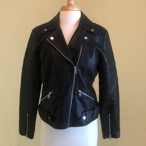 Baccini Bomber Biker core, women’s polyester, zip up jacket, size medium